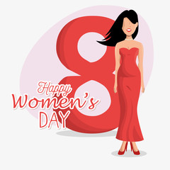 happy womens day card vector illustration design