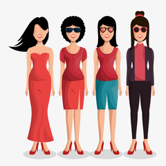 Fototapeta premium cute women avatar icon vector illustration design