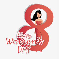 happy womens day card vector illustration design