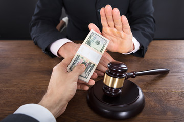 Judge Refusing To Take A Bribe From Client
