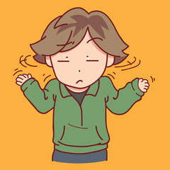 boy shaking his head