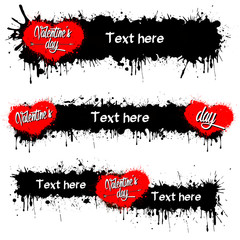 Obraz premium Set of banners with Valentine's Day