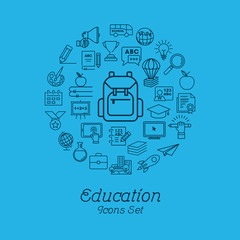 Education icon set, Logo design template