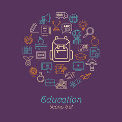 Fototapeta na wymiar Education icon set, Logo design template