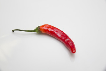 red chili peppers on white background