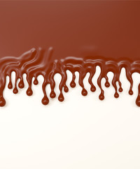Isolated splash of chocolate background. 3d illustration, 3d ren