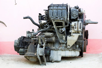 Fototapeta na wymiar Old car engine