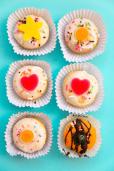 Colorful of mini donut cake dessert