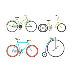 Hipster bicycle flat vector illustration.