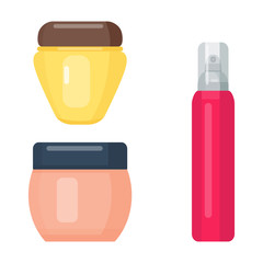 Set of cosmetic tubes isolated vector.