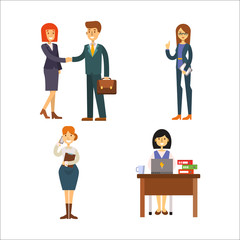 Business people man and woman vector illustration.