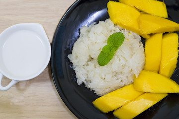 mango and sticky rice,Thai style tropical dessert