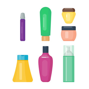 Set of cosmetic tubes isolated vector.