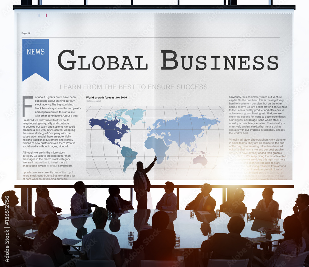 Wall mural global business export import networking growth concept - Wall murals
