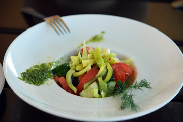 Side dish salad on the plate