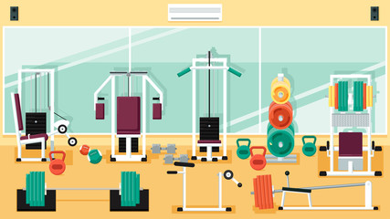 Gym 01 Flat Colorful Illustrations