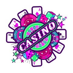 Fototapeta premium emblem gambling casinos