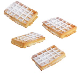 Waffeln mit Puderzucker