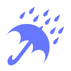 青い傘と横なぐりの雨