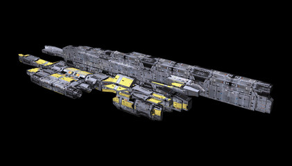 Spaceship isolated on a black background