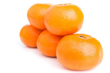 Mandarin orange on white background