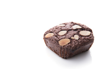 Chocolate brownie with almond topping