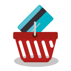 basket shopping isolated icon vector illustration design