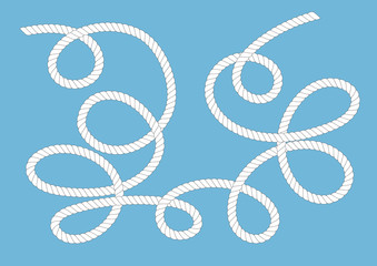 Rope on blue background. vector