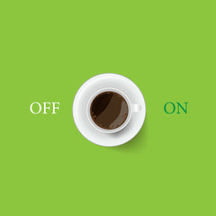 Coffee cup with on , off symbol