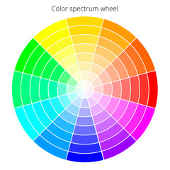 Vector color spectrum, RBG palette, on white background