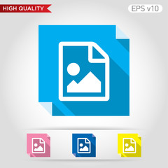 Image file icon. Button with image file icon. Modern UI vector.