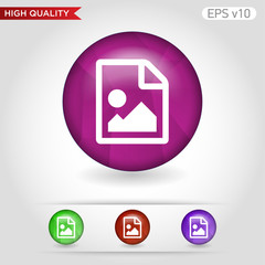 Image file icon. Button with image file icon. Modern UI vector.