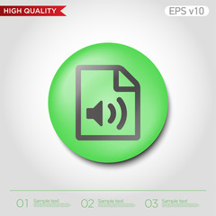 Audio file icon. Button with audio file icon. Modern UI vector.