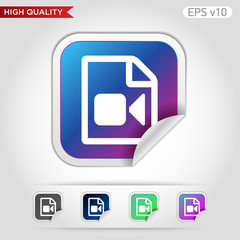 Video file icon. Button with video file icon. Modern UI vector.