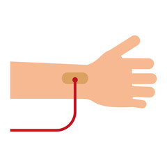 hand transfusion drop vector illustration eps 10