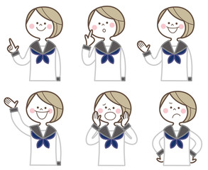 制服　女の子　ポーズ