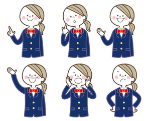 制服　女の子　ポーズ