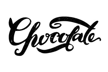 Chocolate lettering. Hand drawn modern calligraphy