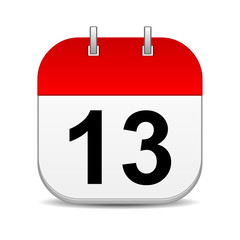 13 on blank calendar icon