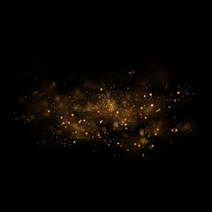 Gold glittering star light and bokeh.Magic dust abstract  - obrazy, fototapety, plakaty