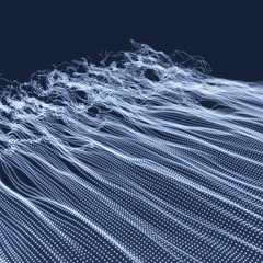 Wave Background. Ripple Grid. Network Design with Particle.