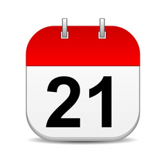 21 on blank calendar icon