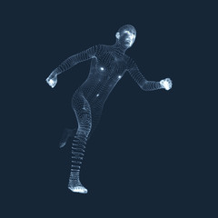 Running Man. 3D Human Body Model. Body Scanning.