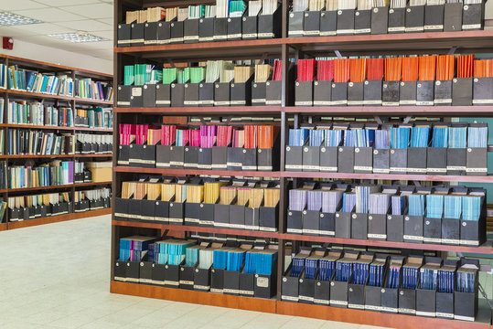 Shelves With Old Scientific Literature 