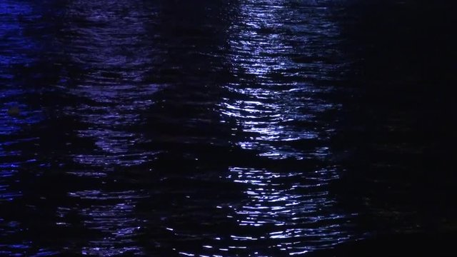 night with moon reflection on the ocean-Dan
