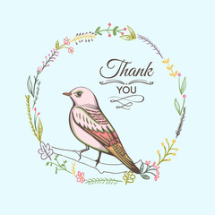 illustration of a bird. hand made background