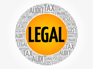 LEGAL word cloud collage, business concept background