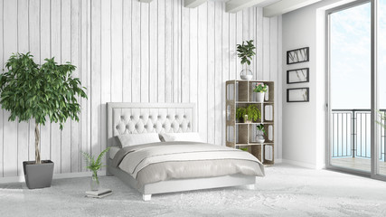 Modern bright interior . 3D rendering