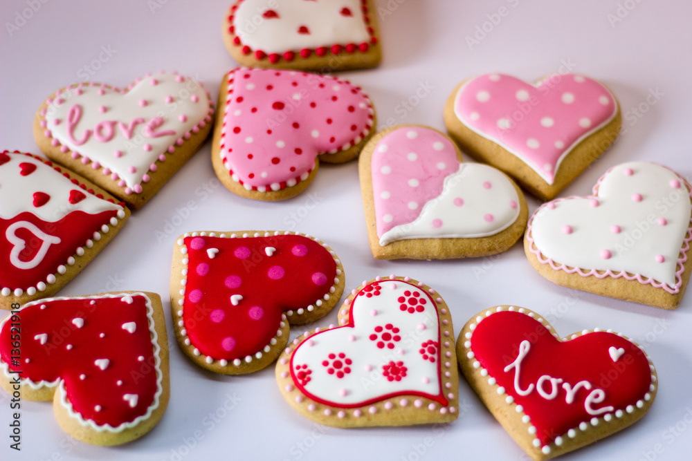 Wall mural Valentine's day cookies