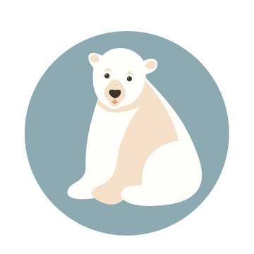 polar bear vector illustration style Flat